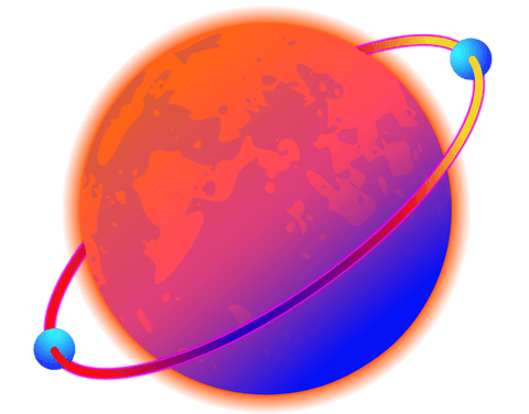 vibrant abstract planet with orbiting rings and satellites - Download Free Stock Videos Pikwizard.com