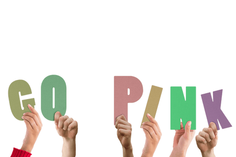 hands holding 'go pink' text on transparent background - Download Free Stock Videos Pikwizard.com