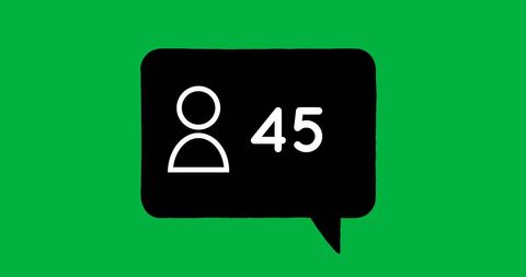 Social media engagement icon with follower count indicator