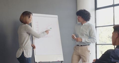 Colleagues Analyzing Data on Whiteboard During Meeting - Download Free Stock Images Pikwizard.com