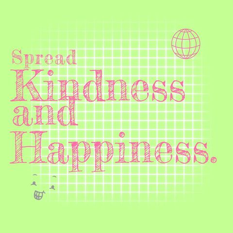 Promoting Kindness and Happiness Text Art on Green Background - Download Free Stock Templates Pikwizard.com