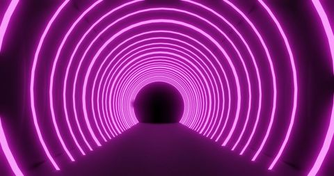 Vibrant Pink Neon Tunnel with Pulsating Arches - Download Free Stock Images Pikwizard.com