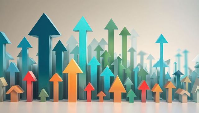 3d colorful arrows illustrating business growth concept