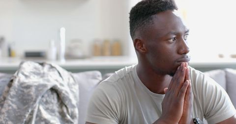 Thoughtful Soldier Contemplating Home Life Balance - Download Free Stock Images Pikwizard.com