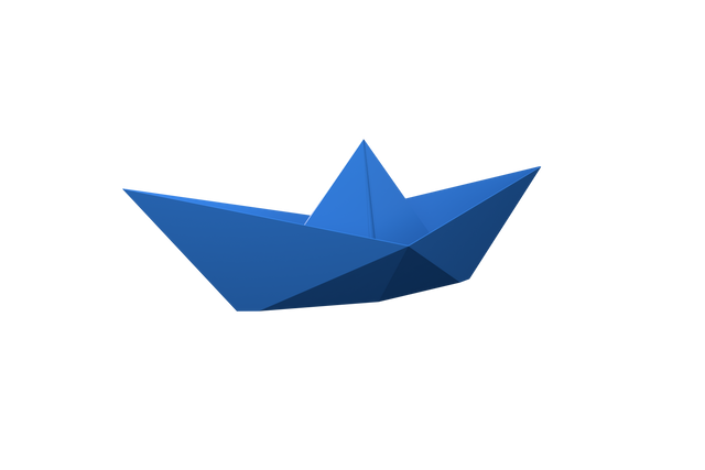 Blue Paper Boat on Transparent Background Origami Art - Download Free Stock Videos Pikwizard.com