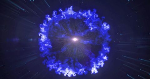 Blue Energy Burst Surrounded by Dynamic Light Trails - Download Free Stock Images Pikwizard.com