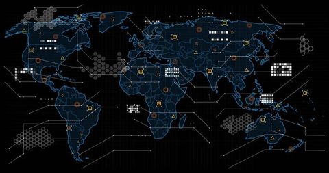 Global technology network visualization table