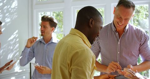 Diverse Professionals Engaging in Positive Collaboration