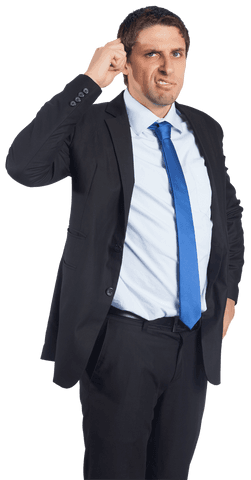 confused caucasian businessman isolated on transparent background - Download Free Stock Videos Pikwizard.com