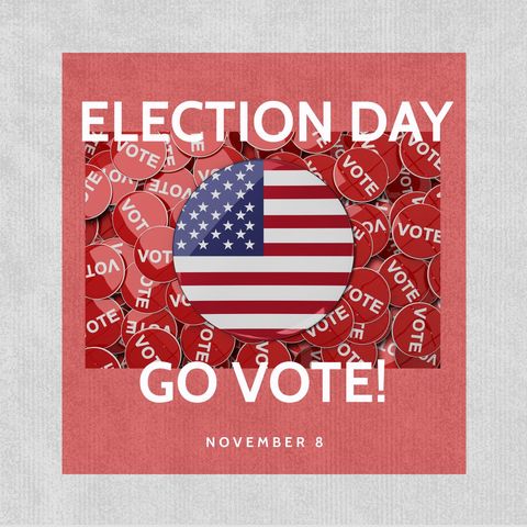 patriotic vote campaign banner with american flag and vote badges - Download Free Stock Templates Pikwizard.com
