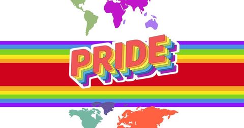 Pride Celebration with Vibrant Rainbow and World Map