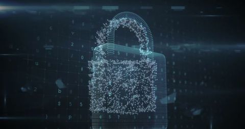 holographic padlock in matrix representing digital security - Download Free Stock Images Pikwizard.com