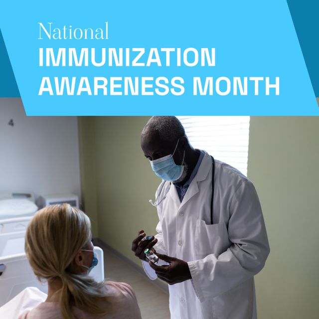 National Immunization Awareness Month Promotion with Doctor Administering Vaccine - Download Free Stock Templates Pikwizard.com