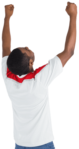 Transparent Energetic Fan Cheering with Raised Hands