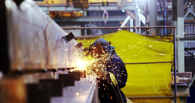 Engineer Welding Metal in Industrial Workshop with Sparks - Download Free Stock Images Pikwizard.com