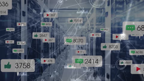 Digital Network of Social Media Reactions Over Servers