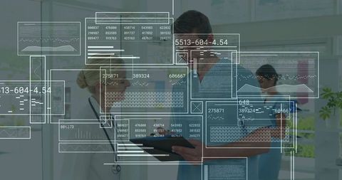Doctors Analyzing Digital Data Collaboratively in Modern Clinic