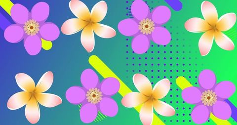 Colorful Floral and Geometric Abstract Background Design