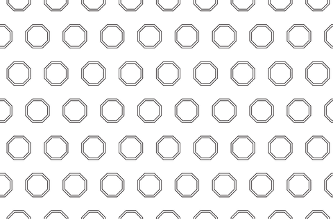 Seamless black octagonal pattern on transparent background