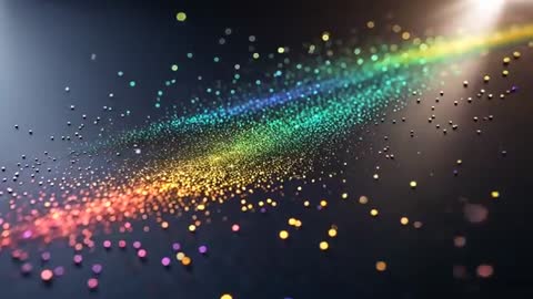 Dynamic Holographic Rainbow of Metallic Spheres on Reflective Surface