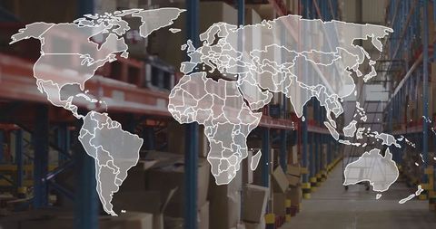 Global Logistics Supply Chain Concept in Modern Warehouse