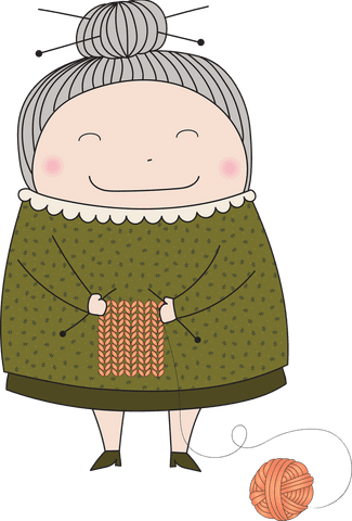 charming senior woman knitting transparent illustration - Download Free Stock Videos Pikwizard.com