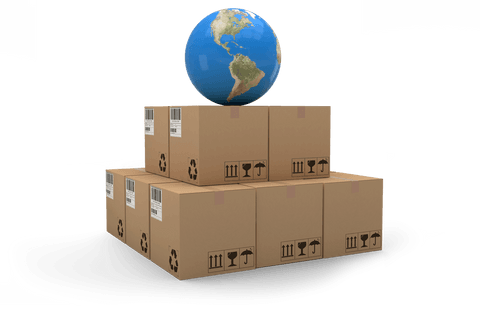global logistics concept with earth and cardboard boxes on transparent background - Download Free Stock Videos Pikwizard.com