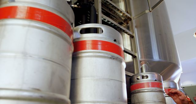 Beer Kegs in a Modern Brewery Facility - Download Free Stock Images Pikwizard.com