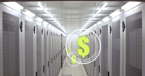 Digital Currency Concept with Server Room Background - Download Free Stock Images Pikwizard.com