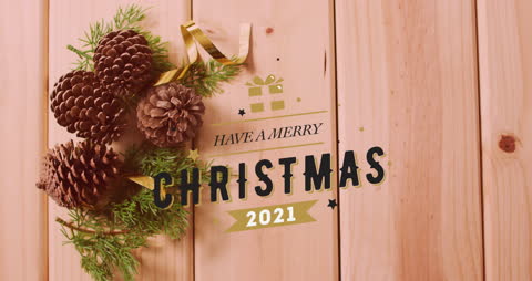 Festive Christmas Greeting with Pinecones and Greenery