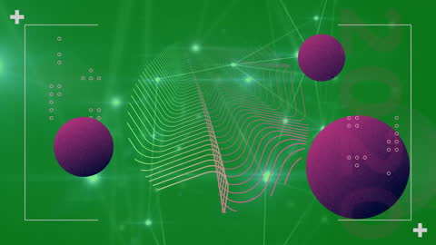 Abstract Digital Technology Network on Green Background