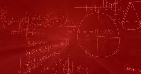 Red Background with Mathematical Formulae and Data Flow Concept - Download Free Stock Images Pikwizard.com
