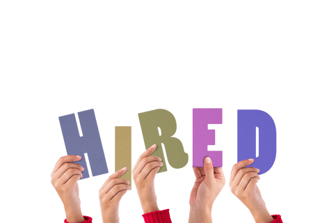 hands holding colored hired letters on transparent background - Download Free Stock Videos Pikwizard.com