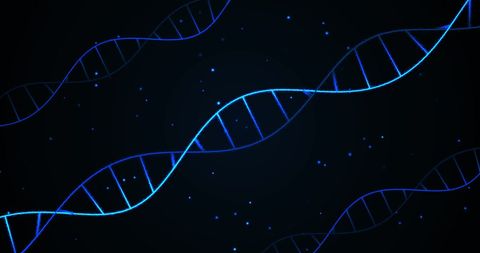 Abstract DNA Strands on Black Background - Download Free Stock Images Pikwizard.com