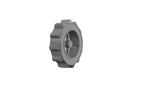 Grey cog on transparent background for industrial design