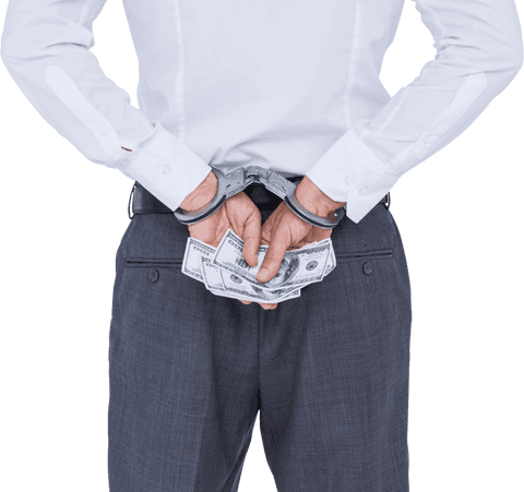 transparent view businessman in handcuffs holding money behind back - Download Free Stock Videos Pikwizard.com