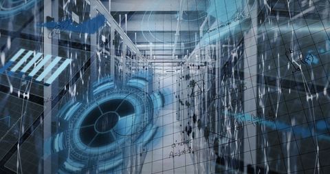 Data Processing Interface in Modern Server Room - Download Free Stock Images Pikwizard.com