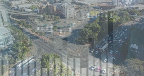 Aerial Urban Scene With Digital Graph Overlays - Download Free Stock Images Pikwizard.com