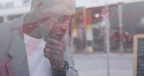 Thoughtful Businessman Analyzing Global Pandemic Impact