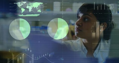 Doctor Analyzing Data with Futuristic Interface During Pandemic - Download Free Stock Images Pikwizard.com