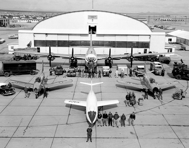 High-Speed Flight Station Team with NACA D-558-2 Skyrocket and P2B-1S at Edwards AFB - Download Free Stock Images Pikwizard.com