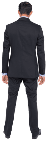 Transparent Back View of Asian Businessman in Suit and Tie