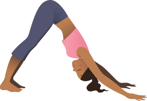 Transparent vector illustration of woman stretching in yoga pose