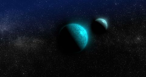 Two Enigmatic Green Planets in Vast Starry Universe - Download Free Stock Images Pikwizard.com