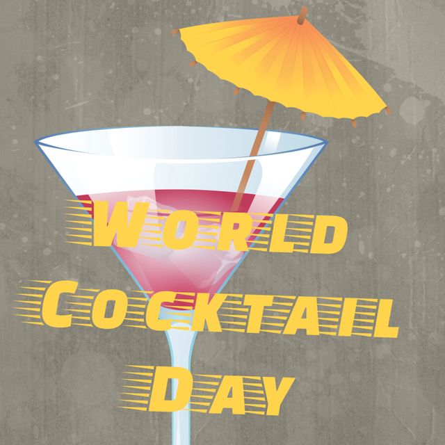 Celebrating World Cocktail Day with Tropical Drink and Umbrella - Download Free Stock Templates Pikwizard.com