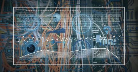 Abstract Digital Interface with Data Overlapping Networking Wires - Download Free Stock Images Pikwizard.com