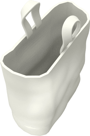 White Bag Mockup Illustration with Transparent Background