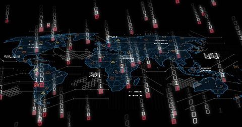 Global Network Data Streams with Cyber Warning Symbols