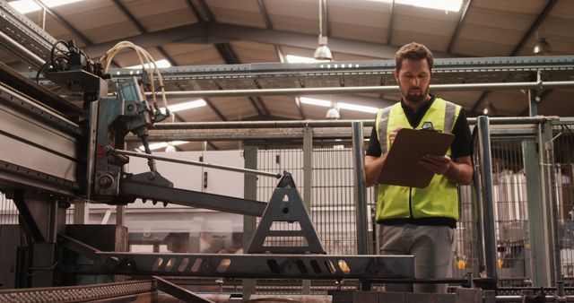 Engineer Performing Safety Inspection in Industrial Manufacturing Facility - Download Free Stock Images Pikwizard.com