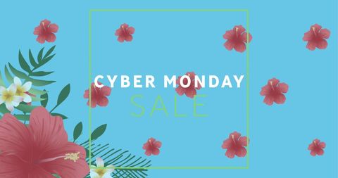 Cyber Monday Sale with Colorful Floral Decor - Download Free Stock Images Pikwizard.com